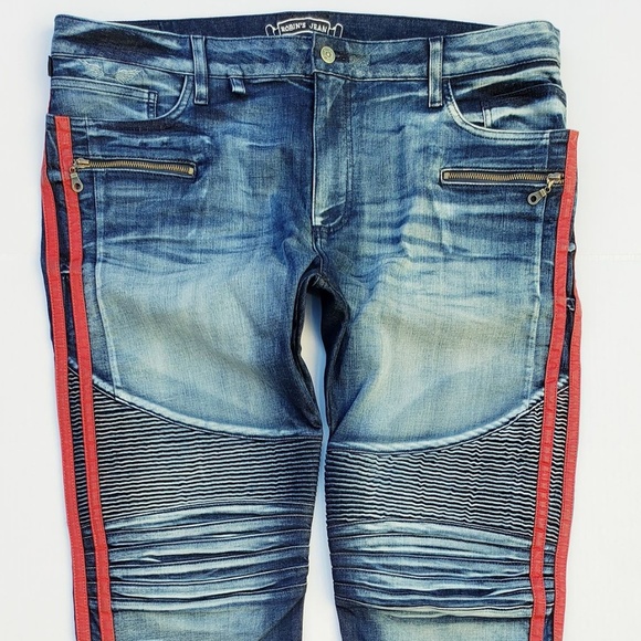 New Men ROBIN'S JEAN sz 42 Slim Skinny Biker Jeans - Picture 2 of 8